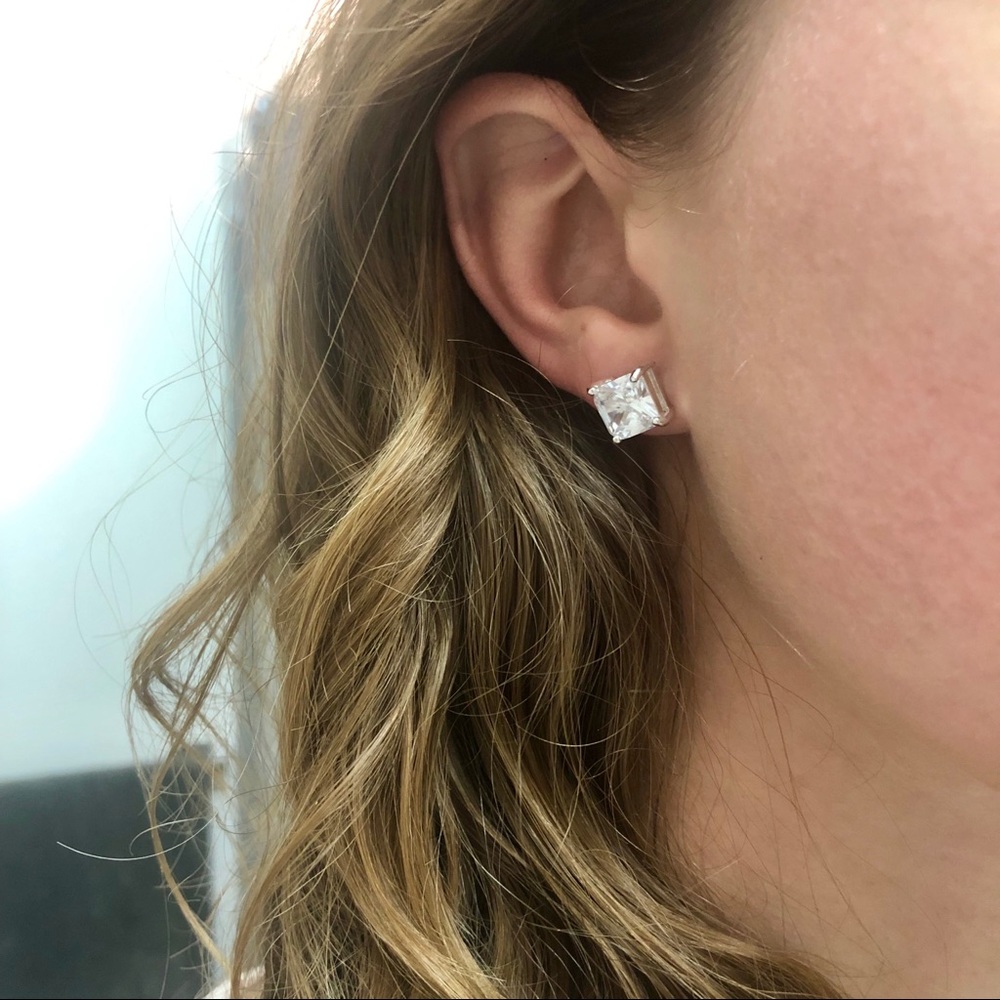 Faux Diamond Stud Earrings
